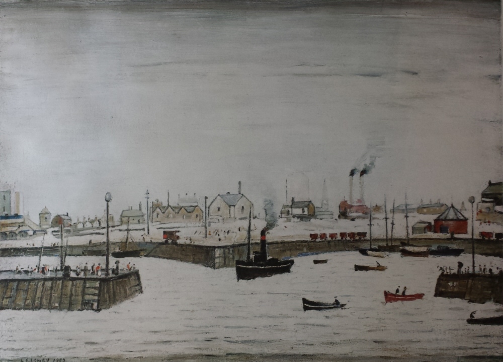lowry harbour signed print lslowry