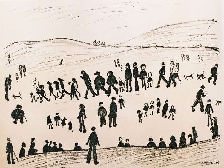 sunday afternoon, lithograph lslowry