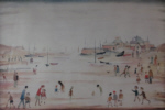 lowry signed prints, on the sands