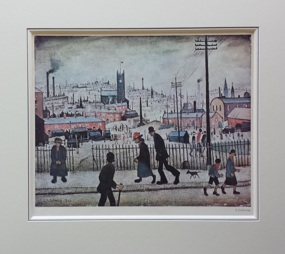 lowry view of a town french bound mount