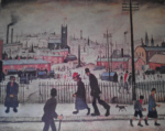 lowry signed prints, view of a town